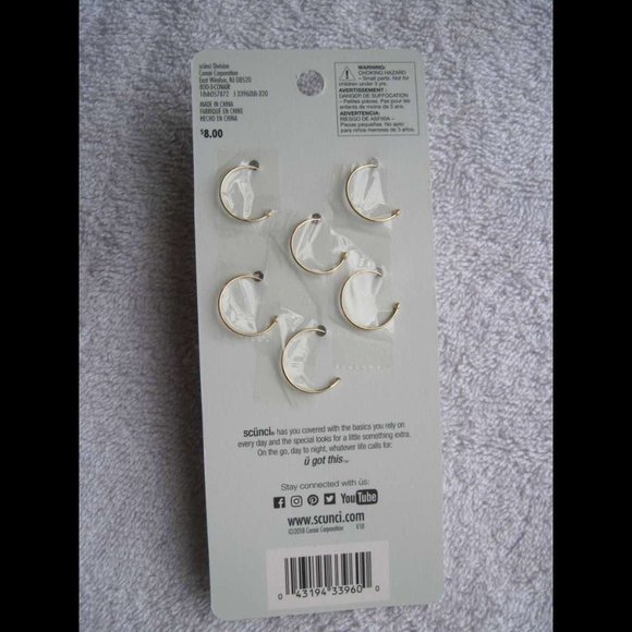 6 Scunci Elite Twist Pins Metal Hair Spin Pin White Pearl Accent End Luxe Beauty - Picture 4 of 8